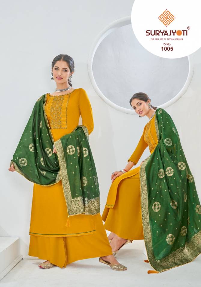 Suryajyoti Pasoori 1 Jam Cotton Fancy Embroidery Dress Material Collection